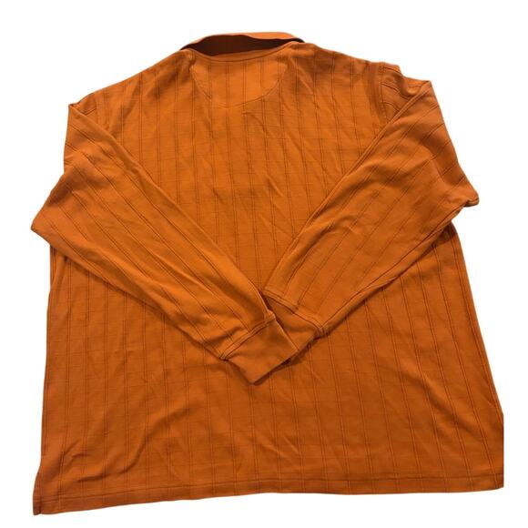 Saddlebred Polo Long Sleeve Cotton Blend Orange Mens XL - Picture 2 of 5